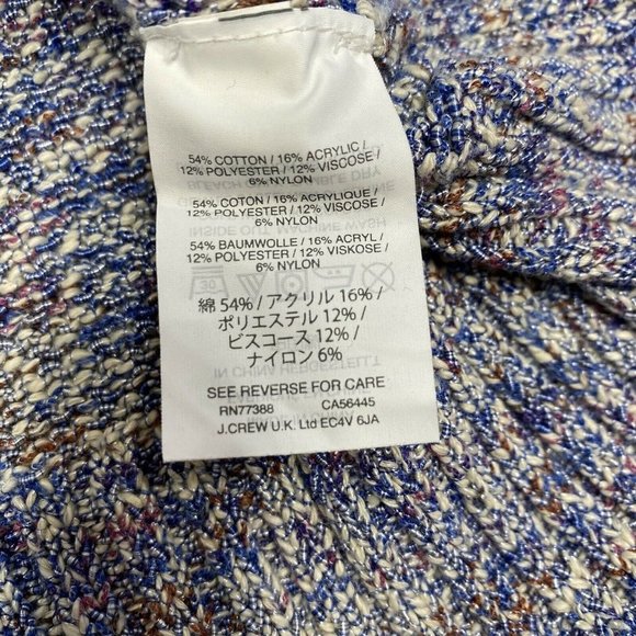 J Crew Women's Medium Blue Heather Marled Long Flared Sleeve V Neck Sweater - Picture 9 of 12